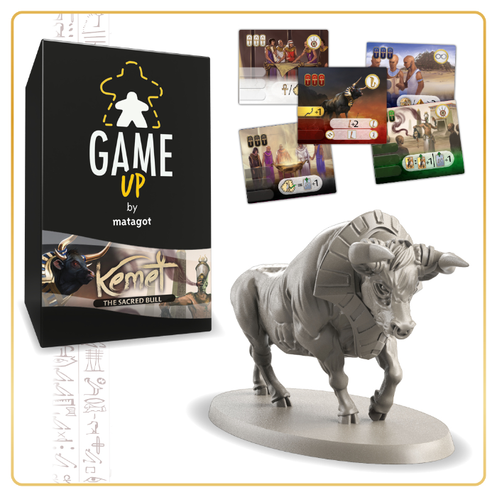 Sacred Bull Game Up, contenido oficial incluido en Kemet: Rise of the Gods — New God Pledge All-in (Español)