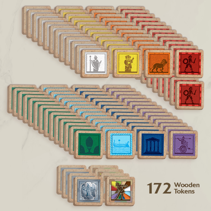 Colosseum: The Grand Spectacle — Performer Wooden Token Pack (172 Tokens, 4mm thickness) (Late Pledge) incluido en el lote
