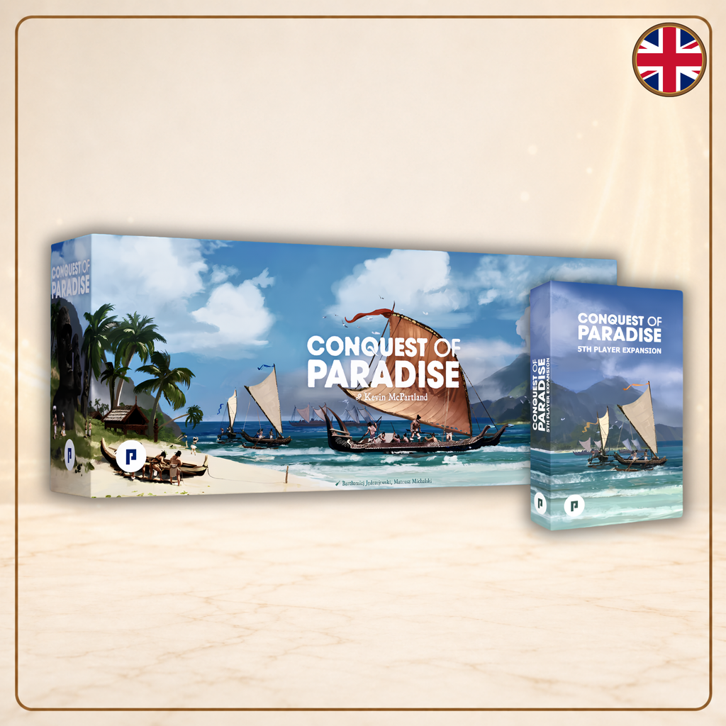 Cajas de Conquest of Paradise y expansión para quinto jugador