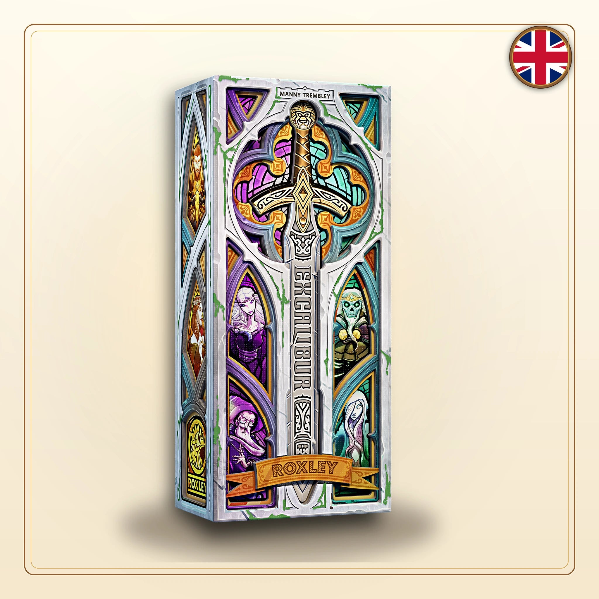 Excalibur Collector's Edition en ingles, render de caja del juego de mesa Roxley