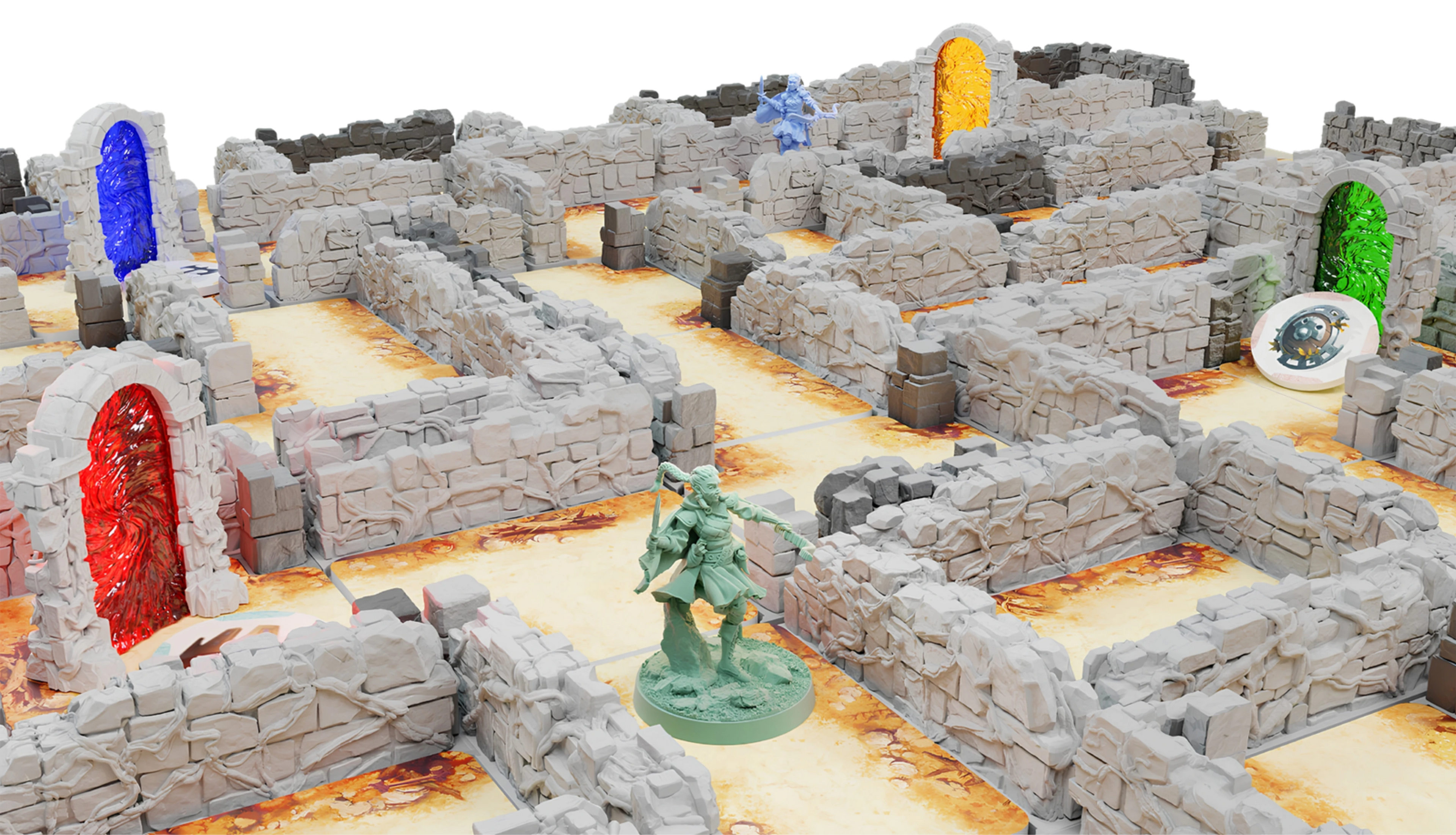 Labyrinth Chronicles Core Box English Sundrop, tablero con muros y componentes