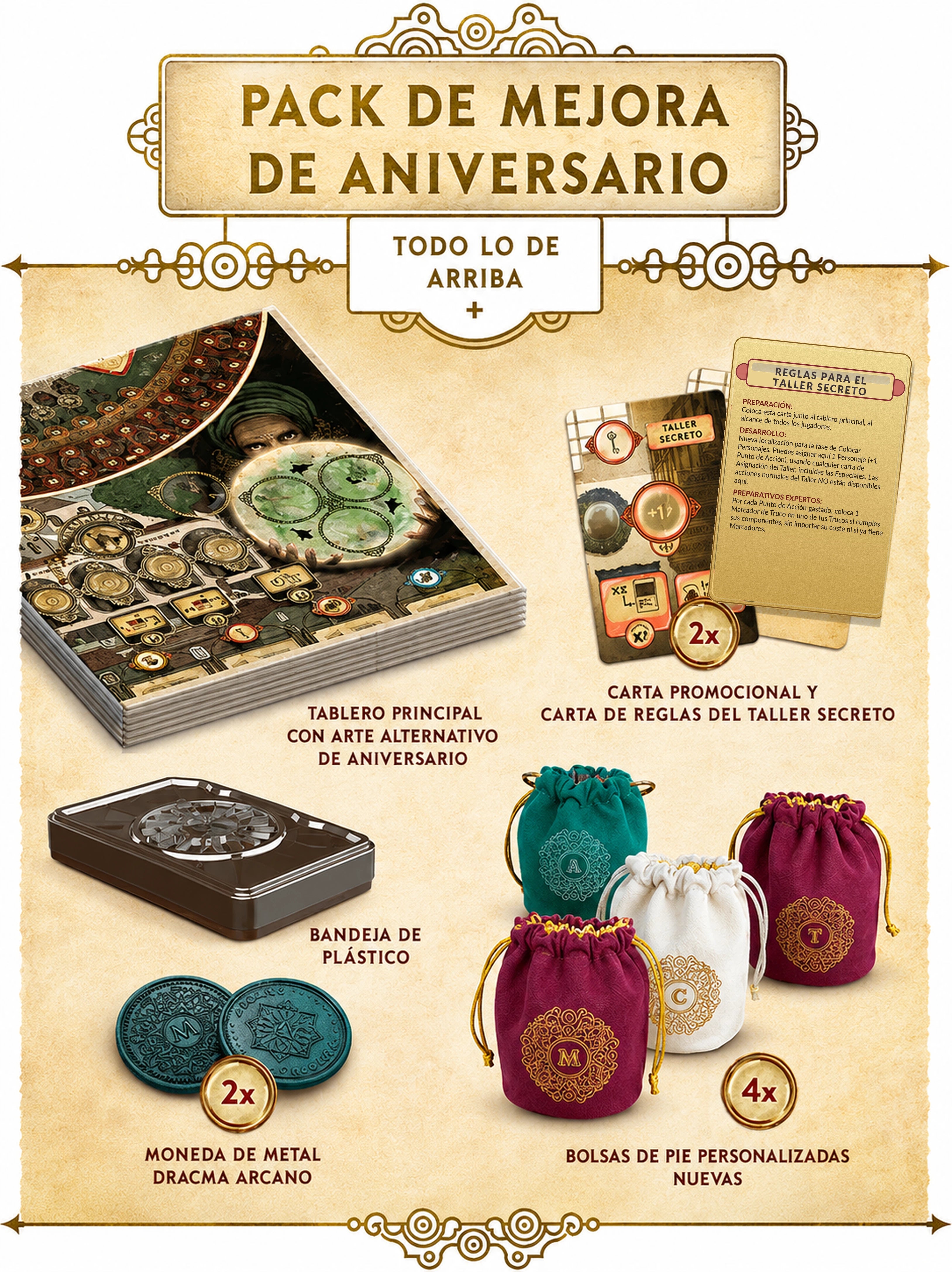Trickerion Pack de Mejora de Aniversario en espanol con Taller Secreto y componentes
